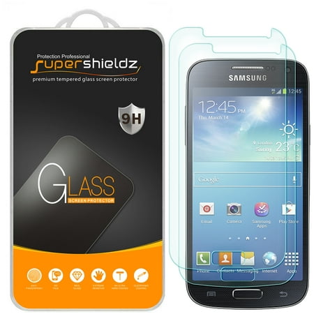 [2-Pack] Supershieldz for Samsung Galaxy S4 Mini Tempered Glass Screen Protector, Anti-Scratch, Anti-Fingerprint, Bubble