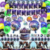 Fornite Party Supplies, 78 Pcs Fortnite Birthday Decorations with Birthday Banners, Pennants, Hanging Swirls, Foil Balloons, Balloons, Cake Topper, Cupcake Toppers and Tablecloth for Boys Game Fans