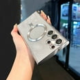 thumbnail image 6 of Magnetic Clear case for Samsung Galaxy S23 Ultra with MagSafe Case, [Camera Lens Protector & Compatible with MagSafe] Electroplated Soft TPU Shockproof Anti-Scratch Phone Case-Pure Silver, 6 of 13
