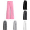 thumbnail image 3 of Dpytoraw Girls Cozy Wide Leg Sweatpants Elastic Waist Loose Fit Casual Trousers Black Size 5-6 Years, 3 of 7