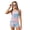 Blue Pink Mermaid Scales, variant on COEQINE Two Piece Taniki Swimsuit for Girls, Round Neck Top with Shorts Racerback Swimwear with Chest Pad, Modest Bathing Suit for 6-7 Year Olds, Easy Care, Blue White Palm Tree
