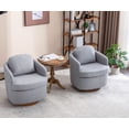 thumbnail image 2 of Yesfashion Sofa Chair, Swivel Accent Chair with Cushion, Solid Wood Round Bottom Legs, 360-Degree Upholstered Armchair Swivel Chairs for Living Room, Bedroom, Office, 2 of 6