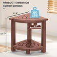 thumbnail image 5 of NALONE Corner Shower Stool, HDPE Shower Bench for Inside Shower, Small Shower Chair Seat for Shaving Legs with Storage Shelf, Soap Box and Adjustable Feet (Brown), 5 of 7