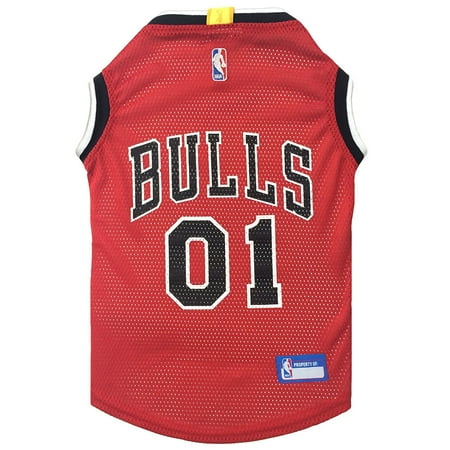 UPC: 0849790056350 | Pets First NBA Chicago Bulls Mesh Basketball Jersey for DOGS & CATS – Licensed Comfy Mesh 21 Basketball Teams / 5 sizes
