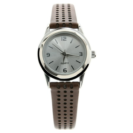 - Geneva Womens Leather Brown Watch