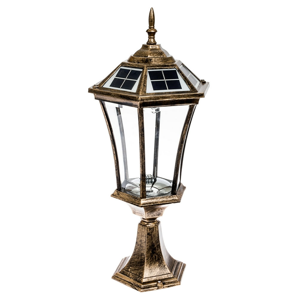Reusable Revolution Outdoor Solar 9 LED Post Light Fixture, Flat Mount