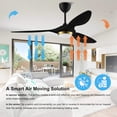 thumbnail image 5 of reiga - Ventiladores de techo negro dorado de 52 pulgadas con luces LED regulables, control remoto, WiFi, moderno, motor CC silencioso de 3 aspas para sala de estar, recámara, patio, garage, certifica, 5 of 5