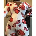 thumbnail image 1 of Combinaisons de Pyjama pour Femmes Grande Taille Imprimé Crème Glacée Manches Longues Combinaison Pyjama Rose TG-5TG, 1 of 16