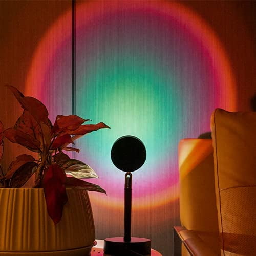 Softowl Sunset Projection Lamp - Lampe de Coucher de Soleil LED USB & 4 Filtres de Couleur Interchangeables - Coucher de Soleil, Coucher de Soleil Rouge, Soleil, Arc-en-Ciel, 180 Degrés Rotation FYBTO tic Nuit Coucher de Soleil Lumière pour la Photographie et la Chambre