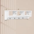 thumbnail image 3 of Gymax 31.5''L Hallway Coat Rack Storage Shelf Wall Mount Cubby Organizer Entryway w/Hooks, 3 of 10