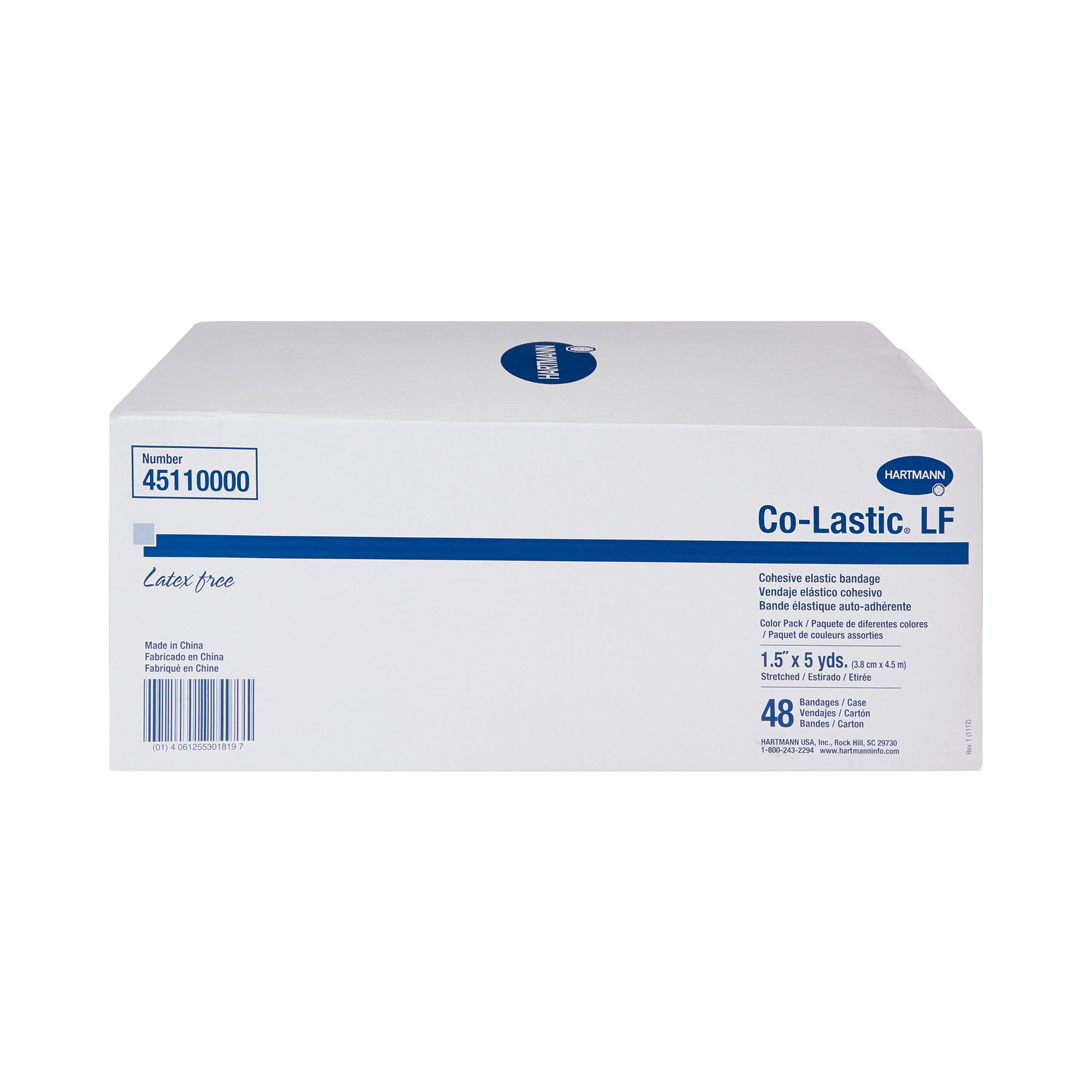 Co-Lastic LF Cohesive Bandage, Non-Sterile, Assorted Colors, 1 1/2 in x 5 yds, 1 Count, 48 Packs, 48 Total