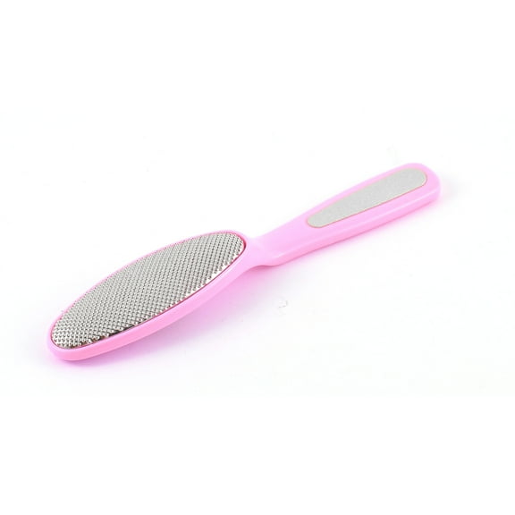 Pink Plastic Grip Double Sides Foot Nail File Callus Remover Scraper Repair Tool