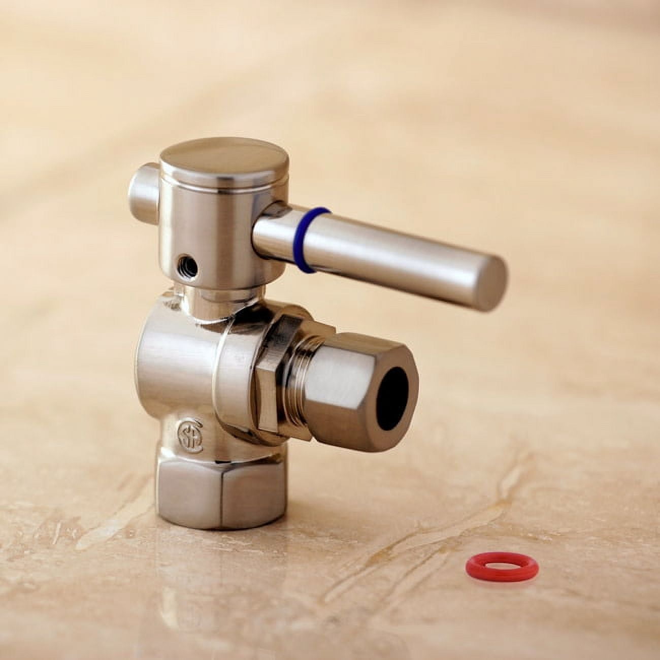 Kingston Brass CC33101 3/8" FIP x 3/8" OD Comp Quarter-Turn Angle Stop Valve, Polished Chrome