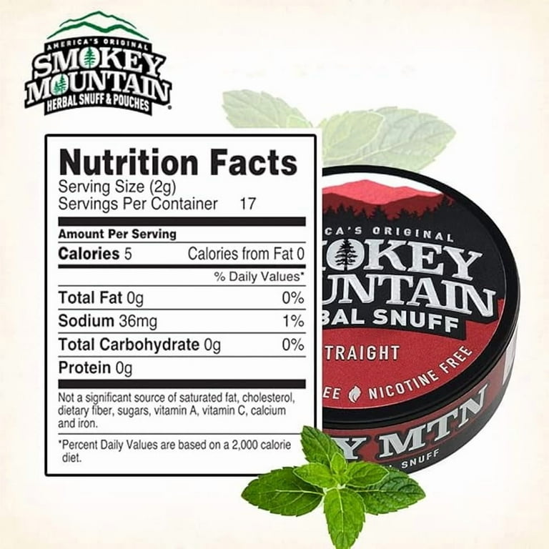 Smokey Mountain Herbal Long Cut – Straight – 5 Can Box Natural Herbal  Smokeless Product