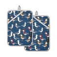 thumbnail image 7 of Yayeee Pot Holders Kitchen Heat Resistant with Pockets 7"x9.8" Cotton Oven Cooking Hot Pads, Blue Cartoon Birds Pattern, 7 of 7