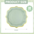 thumbnail image 2 of NOGIS 30 Pcs Scalloped Plates, 8.5 Inch Green Dessert Paper Plates Cake Plates Disposable Scalloped Paper Plates with Gold Foil Edge Light Green Plates for Tea Party Baby Shower Birthday, 2 of 7