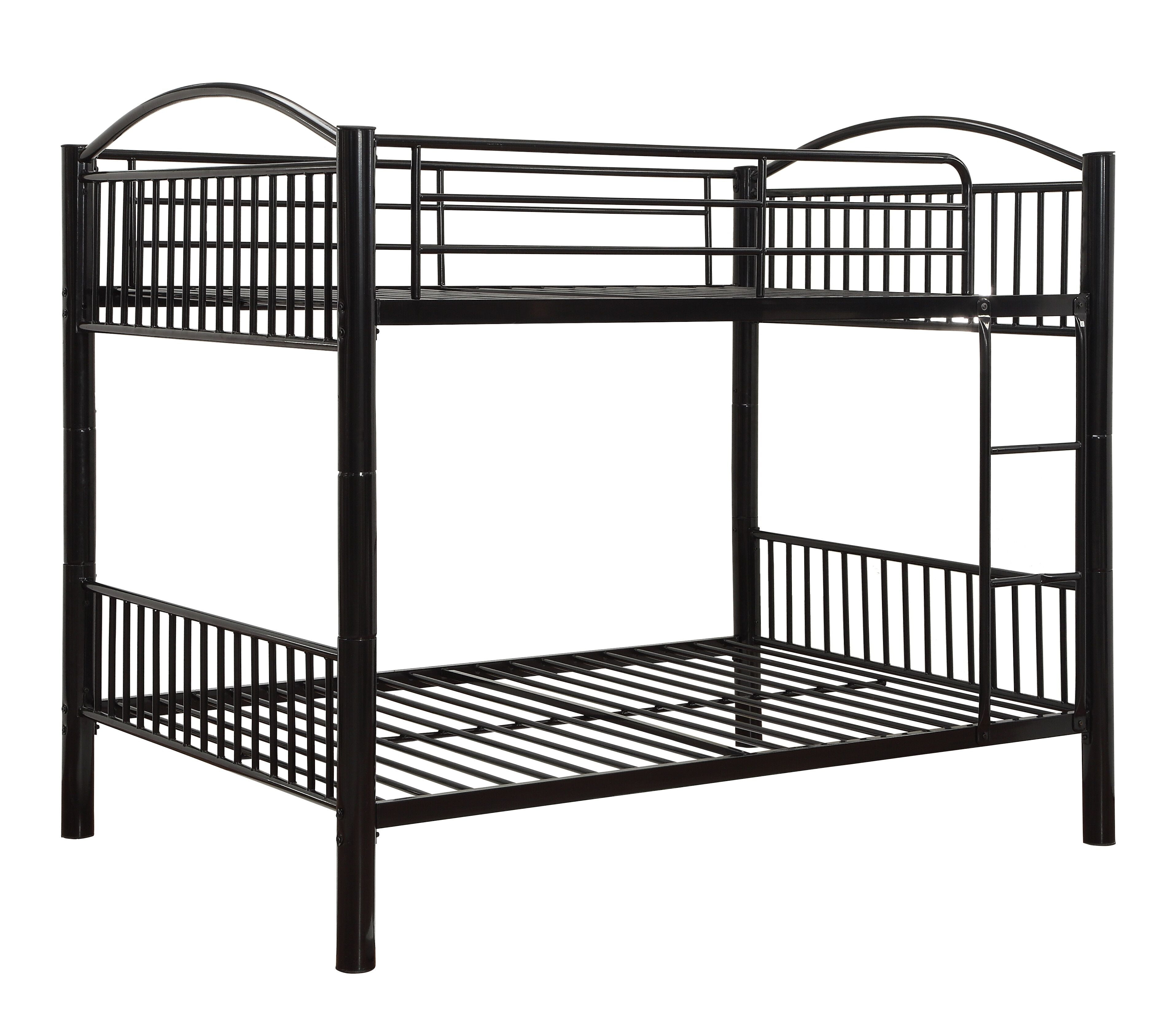78" X 56" X 67" Full Over Full Black Metal Bunk Bed