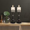 thumbnail image 5 of Candle holders for column candles gothic matt black vintage long candle holders set 2, 5 of 5