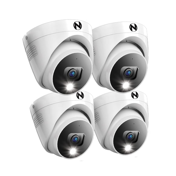 Cámaras de seguridad Night Owl Add On con cable 2K HD Dome, paquete de 4