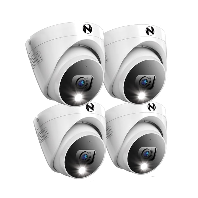 Cámaras de seguridad Night Owl Add On con cable 2K HD Dome, paquete de 4