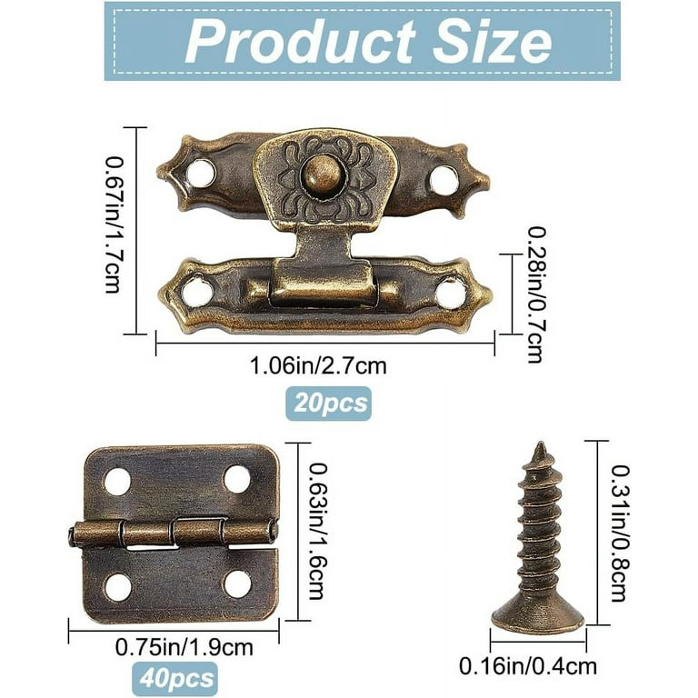 Mormchlots 20Pcs Stainless Steel Flat Hinges - 63mm/2.5 Inch Folding Hinges With Screws For Jewelry Box, Cabinet, Door