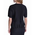 thumbnail image 3 of DKNY womens  Fringe Sweater, s, Black, 3 of 4