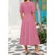 thumbnail image 2 of Vestido midi PRETTYGARDEN para mujer, verano 2025, cuello en V, con volantes, 2 of 9