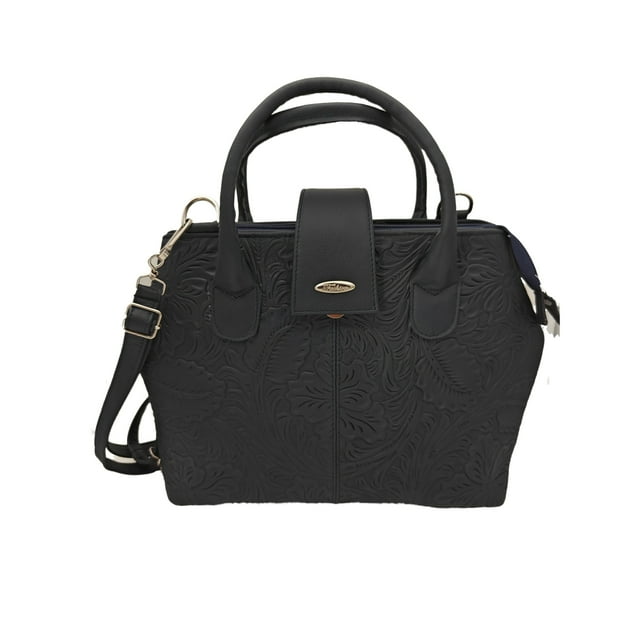 Bolso en Piel Vacuno Cincelada FANA BOLSOS Bolsa de Mano en Piel Azul Marino
