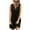 Black, variant on IROINNID V-Neck Sheath Dress For Women Fashion Summer Casual Button Solid Sleeveless Mini Dress Empire Waist Dress