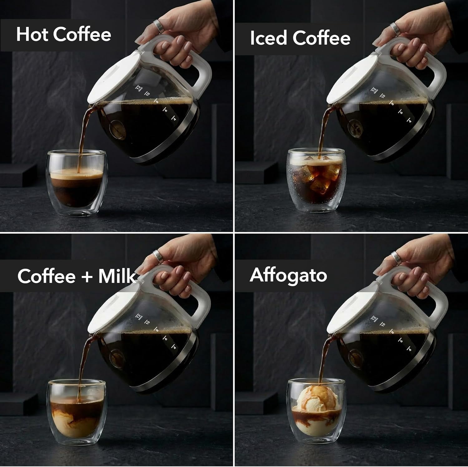OVENTE 12-Cup Drip Coffee Maker with Borosilicate Glass Carafe, One-Touch Operation Machine, Anti-Drip System, Reusable Filter and Clear View Water Gauge, Ideal for Home or Office, Light Teal CM412LB