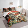thumbnail image 3 of Homewish Colorful Flower Mushroom 7-Piece Twin Bedding Sets,Gothic Skull Bedding Comforter Set,Country Floral Sheet Sets For Boys Kids,Microfiber Bedroom Decor Reversible, 3 of 8