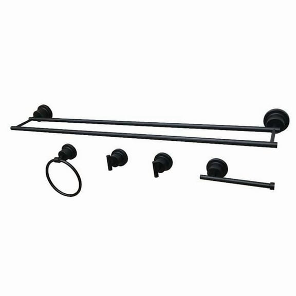 Kingston Brass BAH821330478MB 5 Piece Concord Bathroom Accessory Set, Matte Black