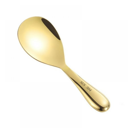 

Linen Purity 304 Stainless Steel Rice Spoon Serving Rice Spoon Rice Household Rice Spatula Long Handle Divided Spoon Soup Spoons