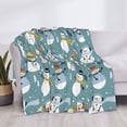 thumbnail image 3 of Naloa Snowflake Scarf Snowman Flannel Fleece Throw Blanket for Bed Couch, Thick Blanket - All Seasons Suitable for Women, Men and Kids-50"x40", 3 of 6