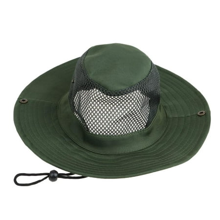 Mens Womens Fishing Sun Hat Waterproof Summer Protection Wide Brim Mesh for  Outdoor Camping Hiking Hunting Green 