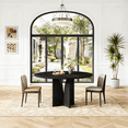 thumbnail image 2 of Fnova 39.37" Modern Round Dining Table for 4 with Wood Tabletop, Kitchen Table for Dining Room, Black, 2 of 17