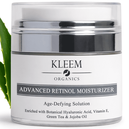 Kleem Organics Retinol Night Cream with Hyaluronic Acid & Collagen- Anti Aging Face Moisturizer to Reduce Wrinkles, Fine Lines, Age Spots -1.7 fl. oz