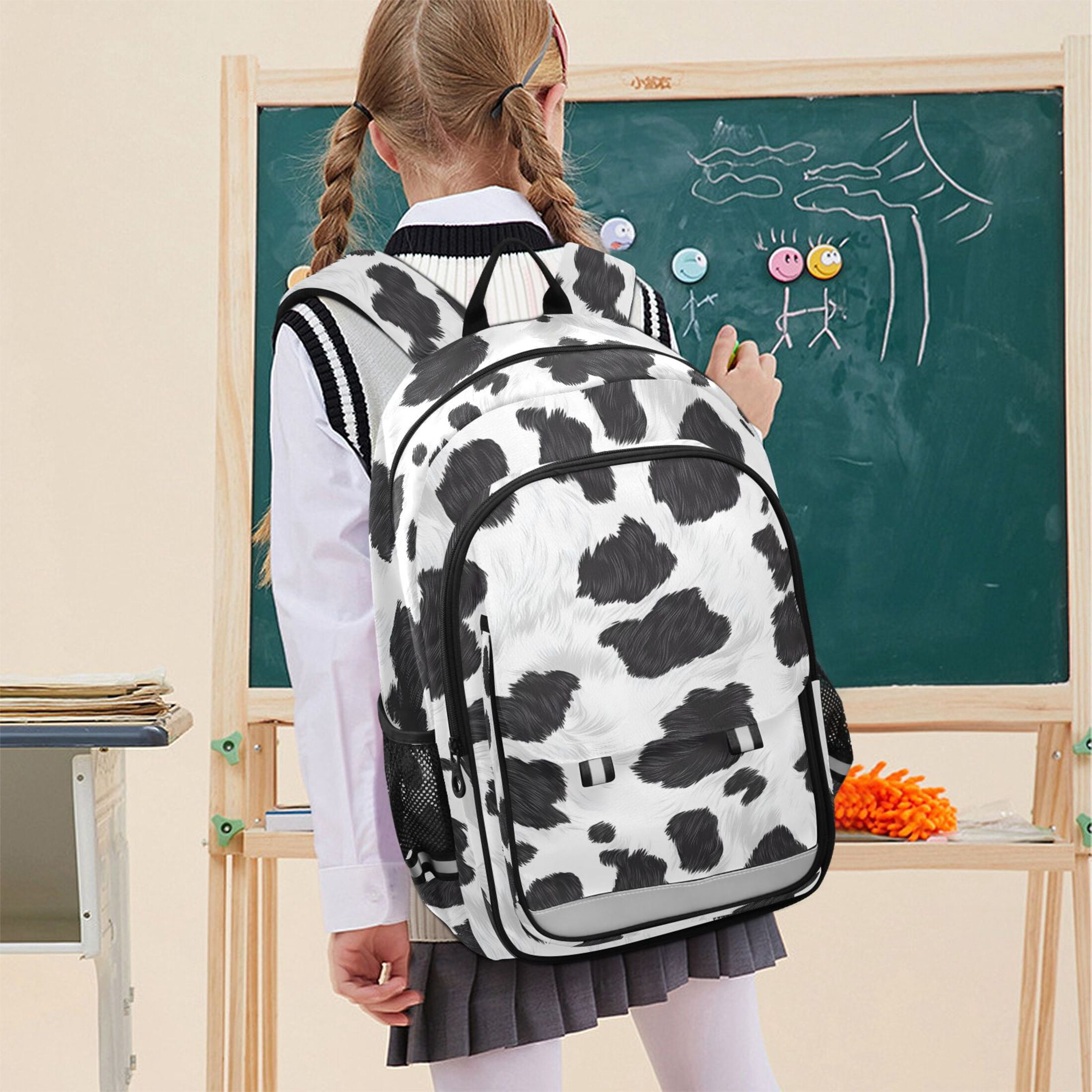 ALAZA Cow Print Laptop Backpack Purse Travel Bag Casual School Bookbag Rucksack for Women Men