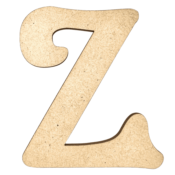 20" Tall MDF Letter Z | 1/4" Thick | Krafty Supply Letters | Beltorian