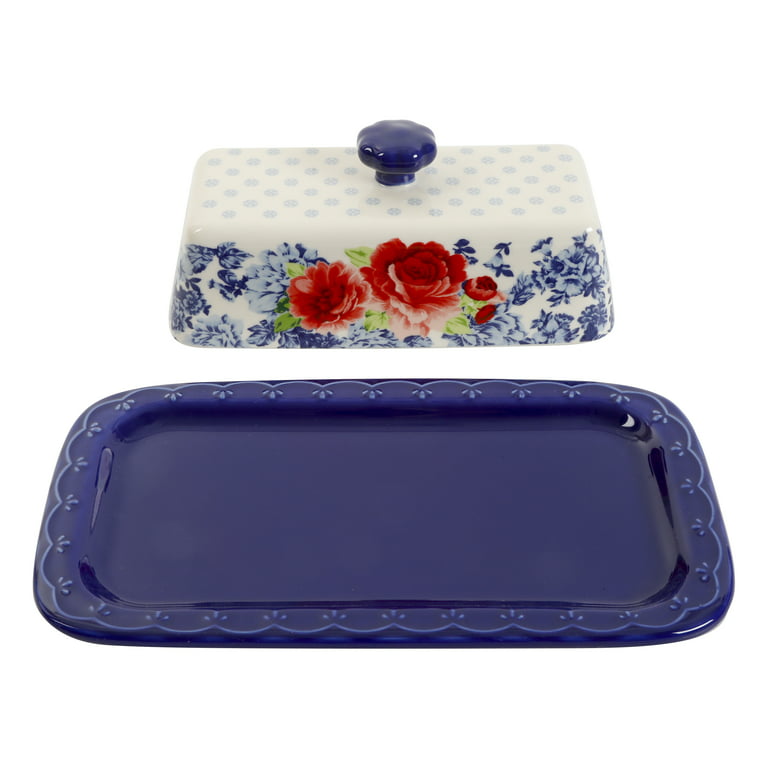 The Pioneer Woman Toni 5-Piece Stoneware Butter Dish, Gravy Boat, and Salt & Pepper Serve Set, Teal