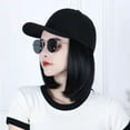 thumbnail image 4 of EGNMCR Perruques Cheveux Humains Perruque Courte Droite Perruque de Baseball Casquette de Baseball Perruque avec Extensions de Cheveux pour Femmes Perruque Courte Droite les Bandes, 4 of 5