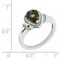 thumbnail image 3 of Primal Silver Sterling Silver Rhodium-plated Diamond and Smokey Quartz Ring, 3 of 5
