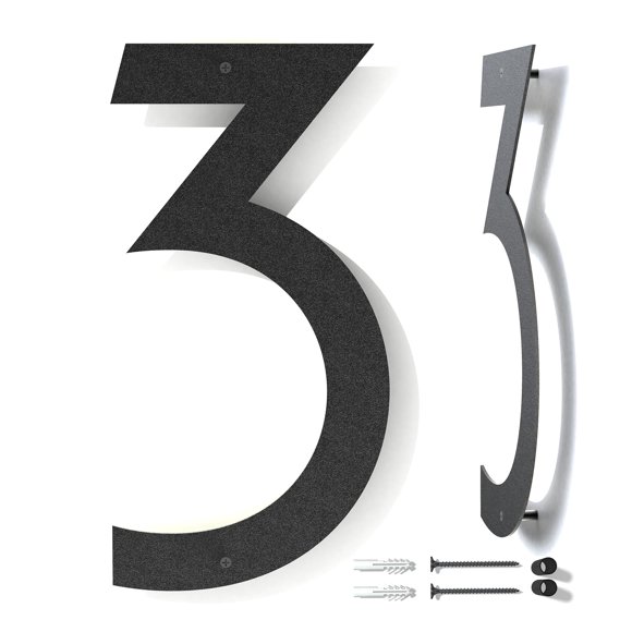 Números para casa REINCARVATION de metal negro de 30 cm, resistentes al óxido