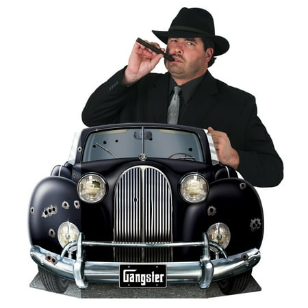 Pack of 6 Roaring 20's Themed Black Luxury Gangster Car Photo Prop Decorations 45