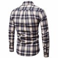 thumbnail image 3 of IROINNID Button Down Shirts for Men New Long-sleeved Shirt Lapel Plus Plaid Business Long Sleeve Turndown Collar Blouse & Shirt,Khaki, 3 of 8