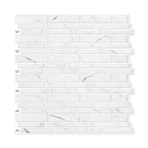 5 Pack White Peel and Stick Tiles 12x12 Inch  Luxe 3D Self Adhesive Backsplash Waterproof Stain Resistant Wall Tile for Spa Bathroom  Modern Kitchen  Office  Laundry (5 Sq Ft)