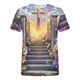 thumbnail image 4 of Ceisia Men's Religious Cross Print T-shirt Short Sleeve Round Neck Glowing Sunset Graphic Casual Fashion Tee Tops Purple XXXL Gifts, 4 of 5