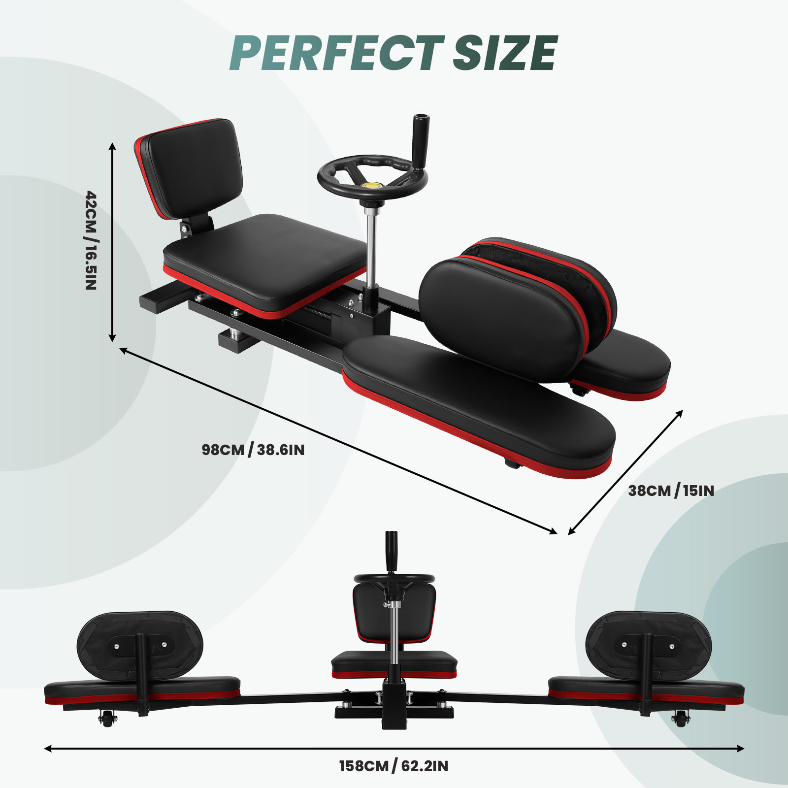 400 LBS Silent Wheels Split Adjustable Leg Stretcher, Metal Leg Stretcher Machine Heavy Duty Split Machine Training Equipment, 38.5x16.5x15 Inch for Fitness