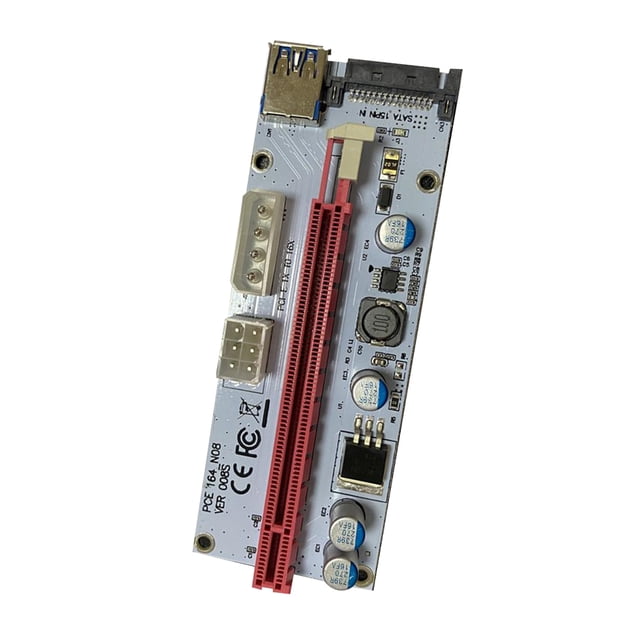 Cateissary Nuevo 1 a 6 uds VER006C PCI-E Card 006C PCIE 1X a 16X extensor 60CM USB 3,0 Cable SATA a 6Pin Cable de alimentación para GPU Electrónica miscelánea 008Smini