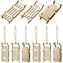 OFFIGAM Mini Rustic Wood Sled Christmas Decoration or Office Decor 9Pcs